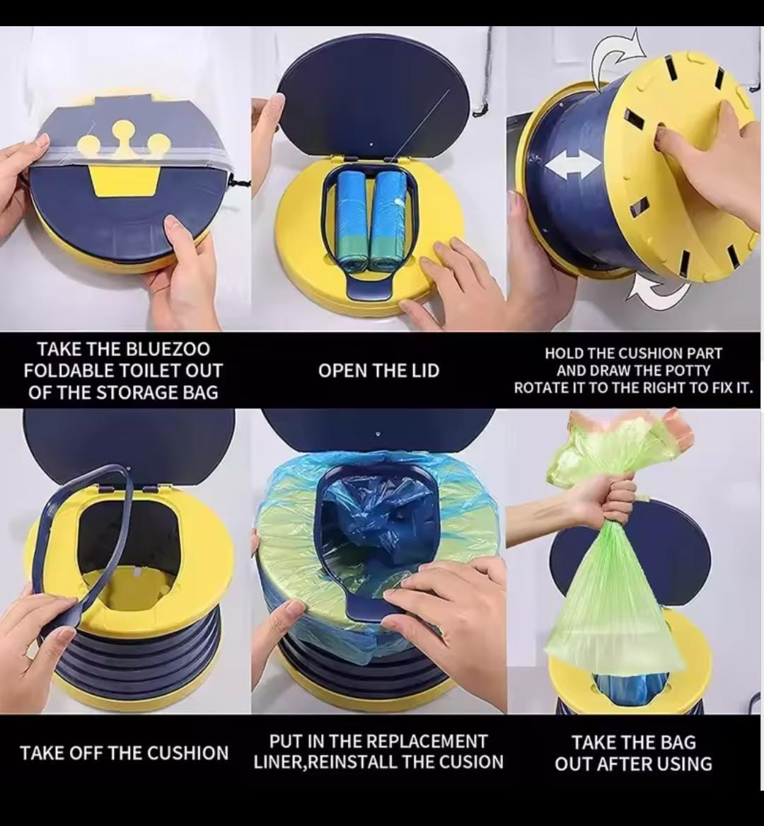 2-in-1 Children’s Folding Travel Toilet – Portable & Perfect for Potty Training!