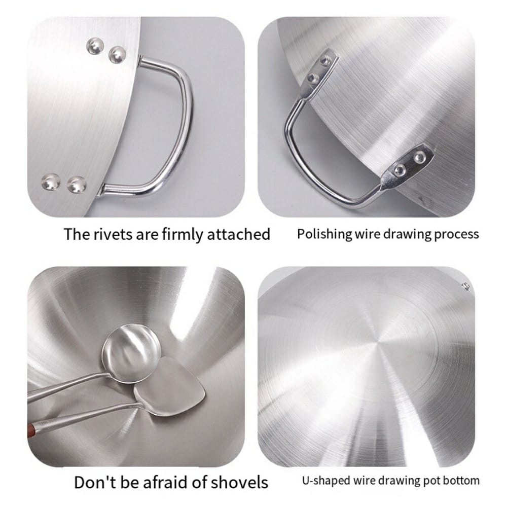 Thickened Heavy-Gauge Aluminum Wok Frying Pan