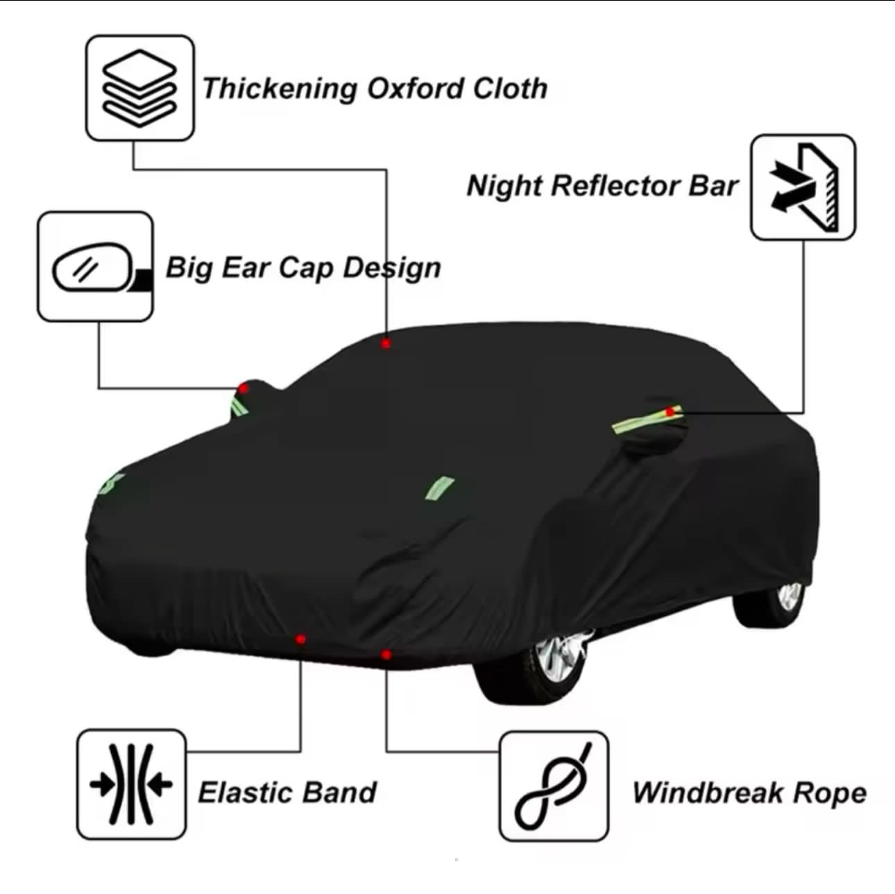 High Quality Universal Black Car Cover