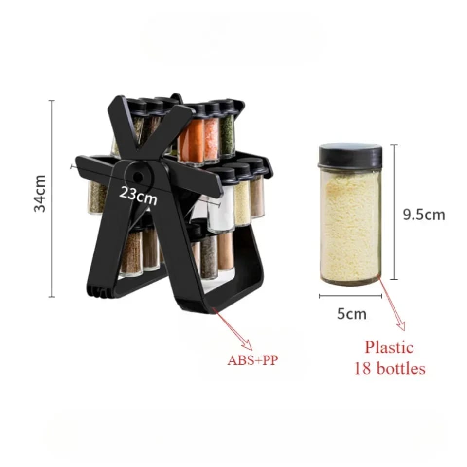 Rotary Seasoning Rack with Jars
