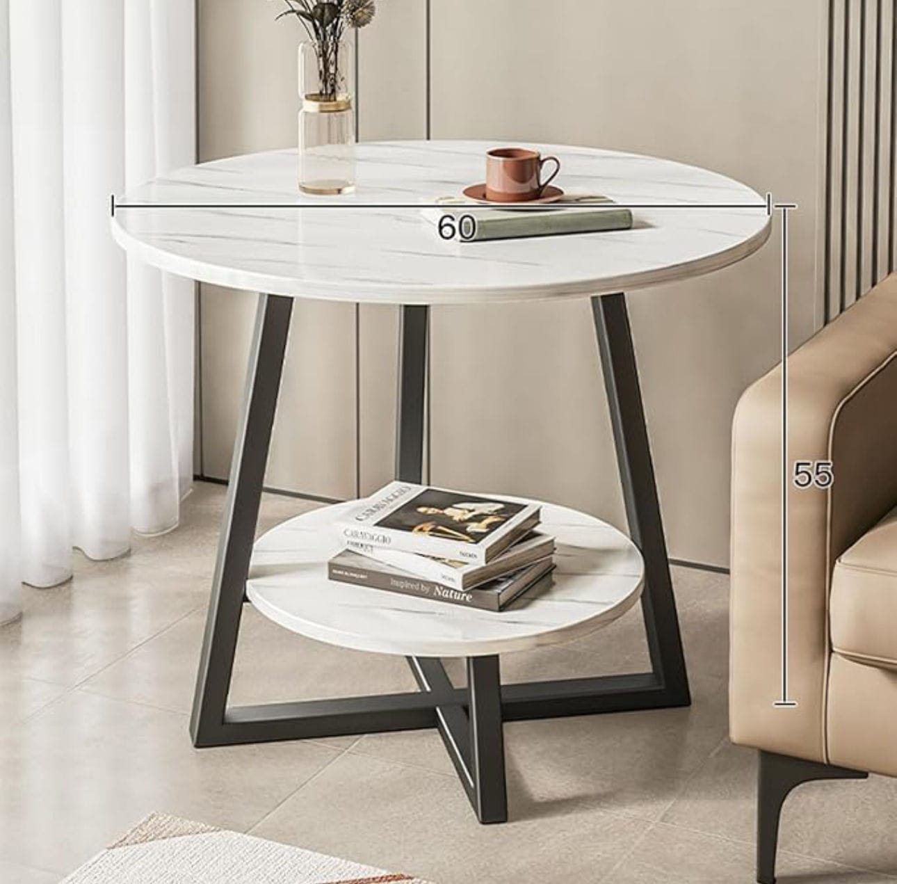 Double-Layer Flower-Shaped Side Table