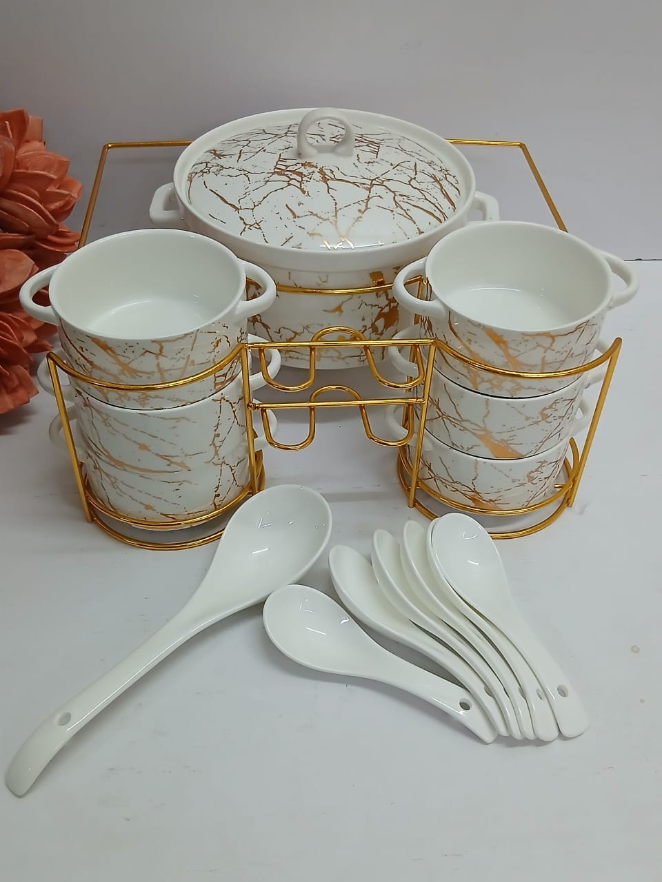 15pcs Ceramic Soup Set