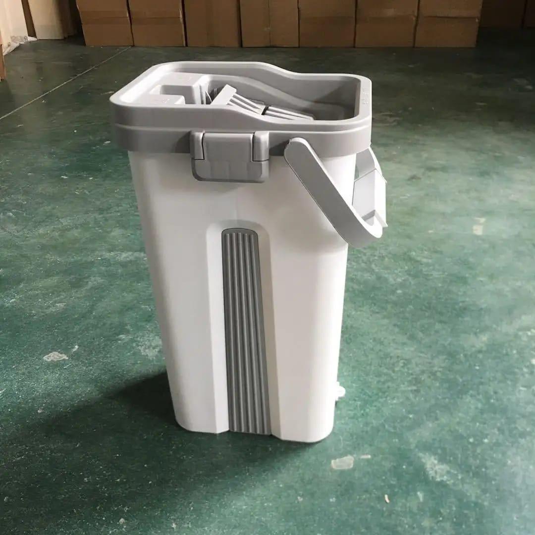 Big Bucket Flat Vertex Self-Squeeze Mop with Hand-Free Wringing & Microfiber Mop