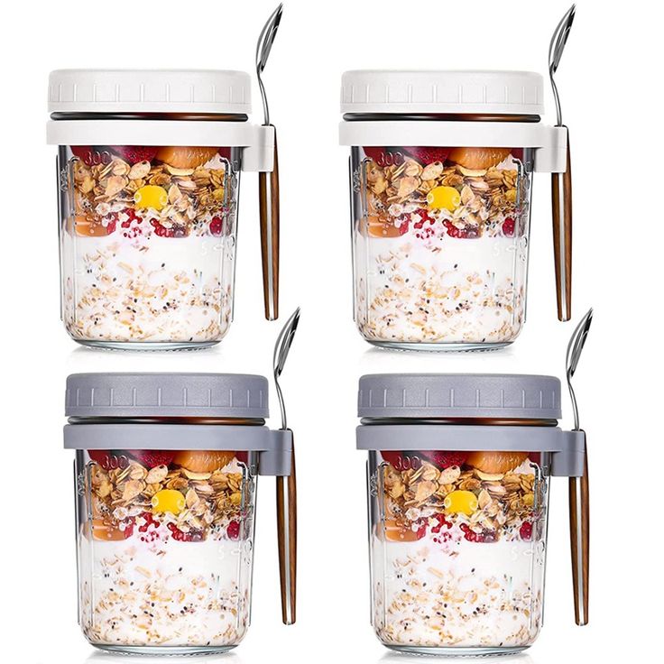 4pcs Overnight Oats Jar Set
