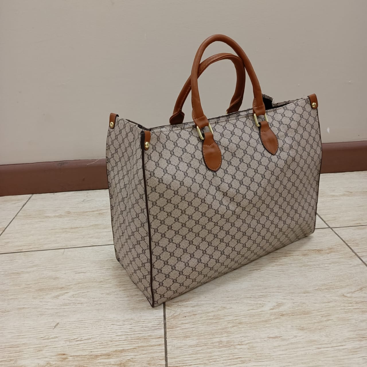 Geometric Pattern Top Handle Bag