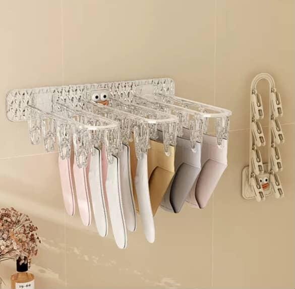 24-Clip Multifunction Wall Folding Cloth Hanger