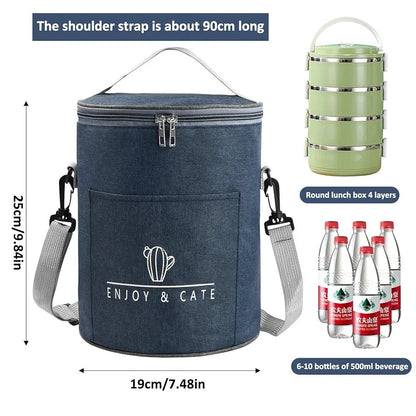 Insulated Round Lunch Bag