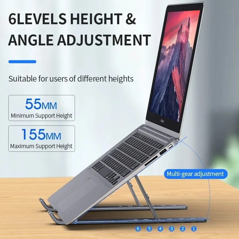 Foldable Metallic Adjustable Laptop Stand