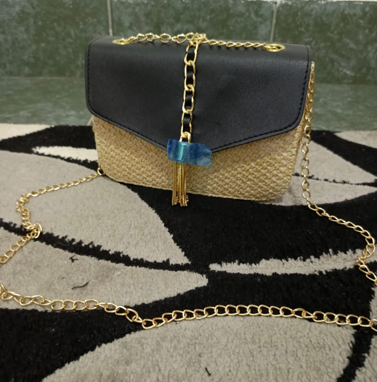 Chained Classy Woven Shoulder Bag