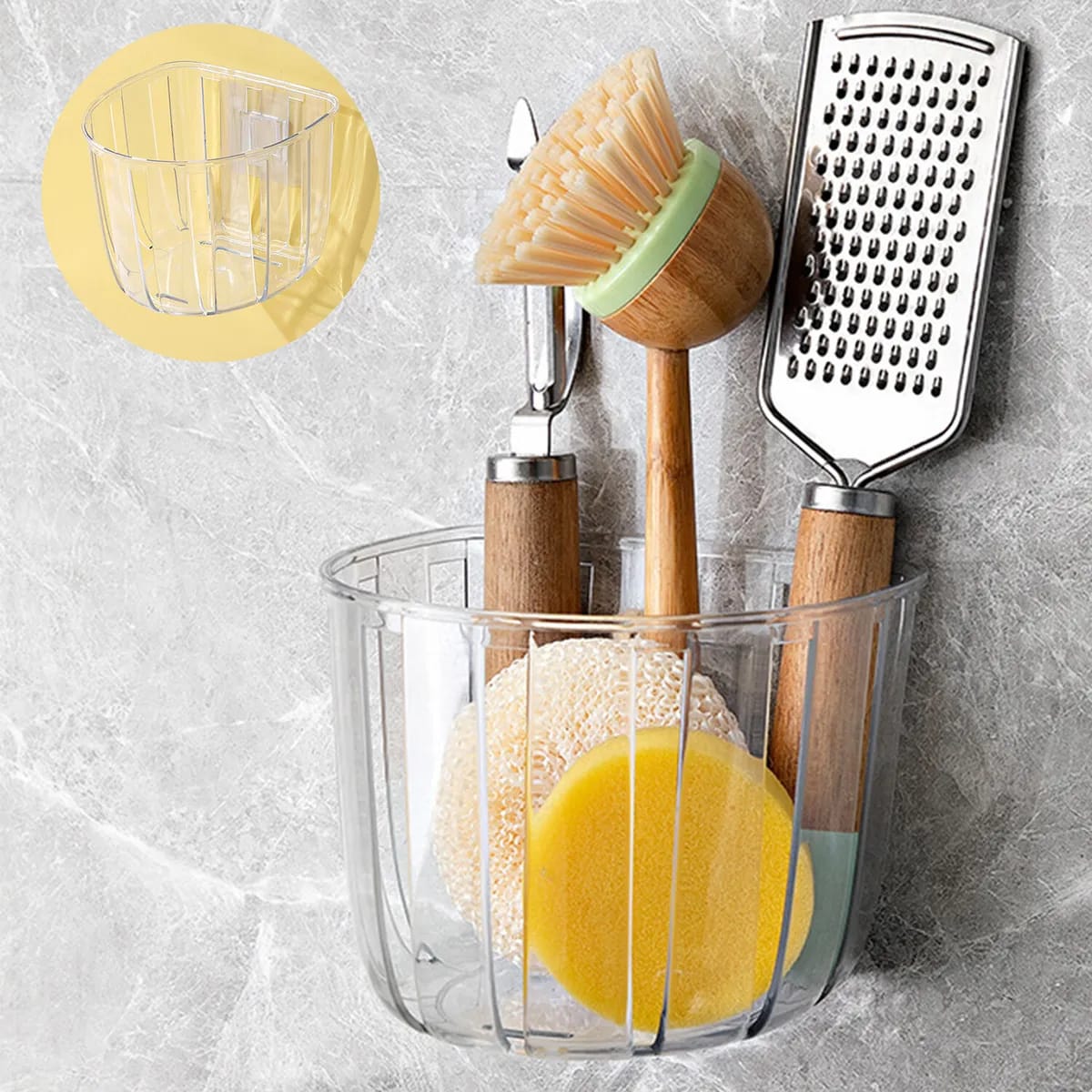 Multi-Purpose Wall-Mounted Kitchen Organizer & Tissue Holder