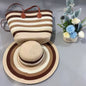 Summer Straw Woven Beach Bag + Hat Set