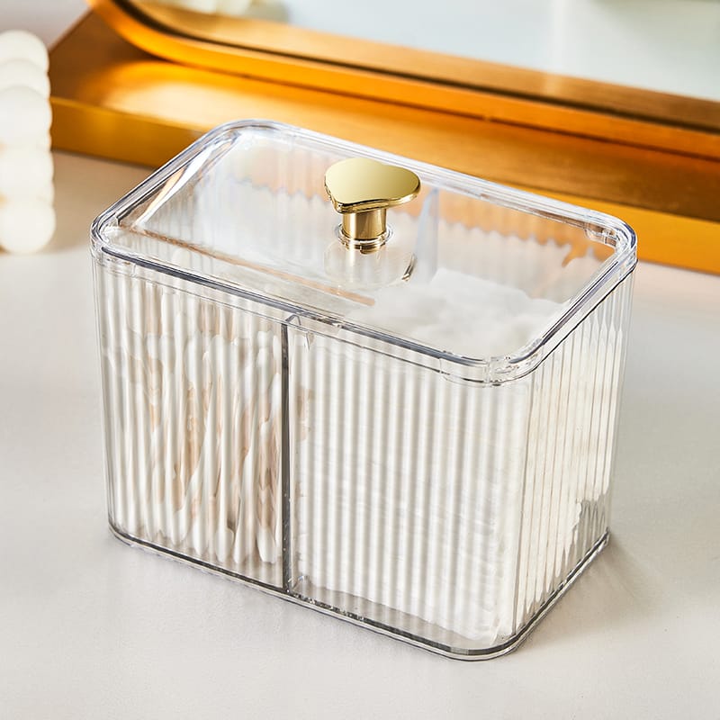 3-Compartment Clear Acrylic Earbud / Multipurpose Organizer