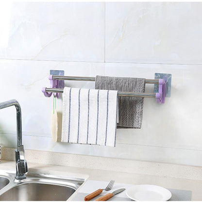 54cm Self-Adhesive Double Pole Towel Holder