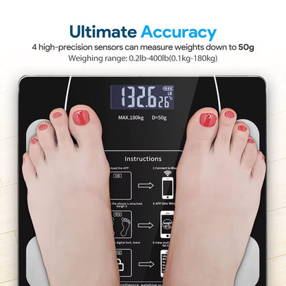 Intelligent Bluetooth BMI Body Weighing Scale – Black