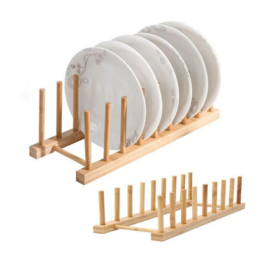 Bamboo Plate & Pot Lids Holder