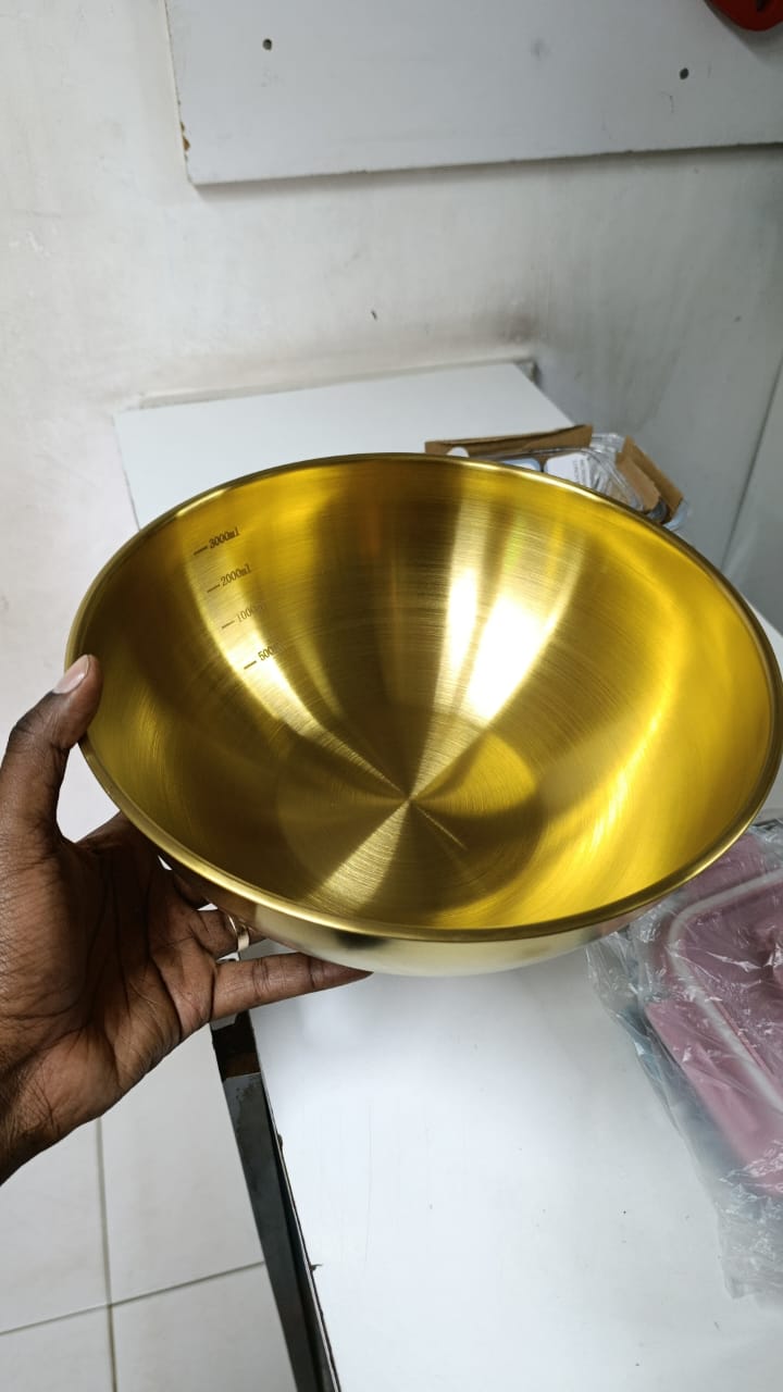 3-Litre Gold Stainless Steel Ramen Bowl (28cm)