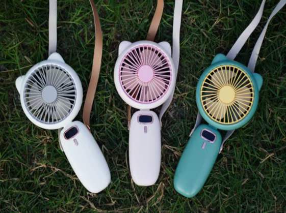 Mini Folding Electric Fan with Strap