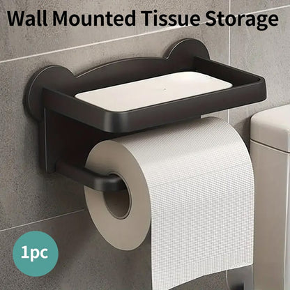 Punch-Free Wall Mounted Tissue & Storage Rack
