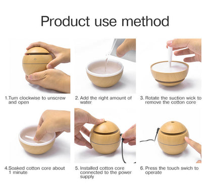 130ml Ultrasonic Air Humidifier & Aromatherapy Diffuser