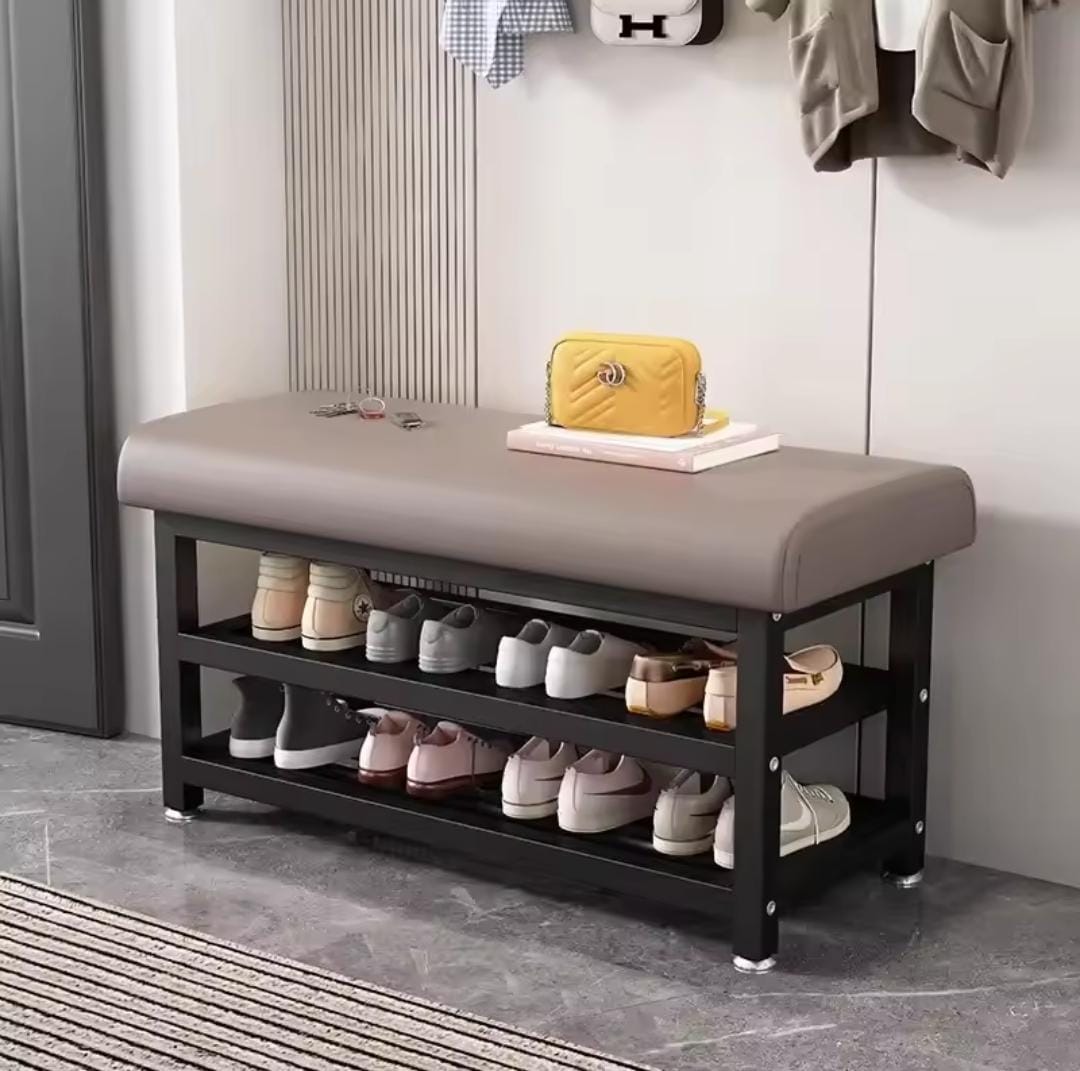 Entry Way Shoe Rack with Padded Seat