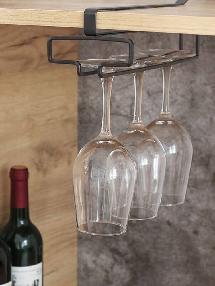 Non-Perforated Inverted Iron Wine Glass Holder