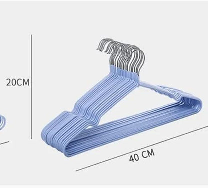 10pcs Strong Stainless Steel Rubber-Coated Clothes Hangers