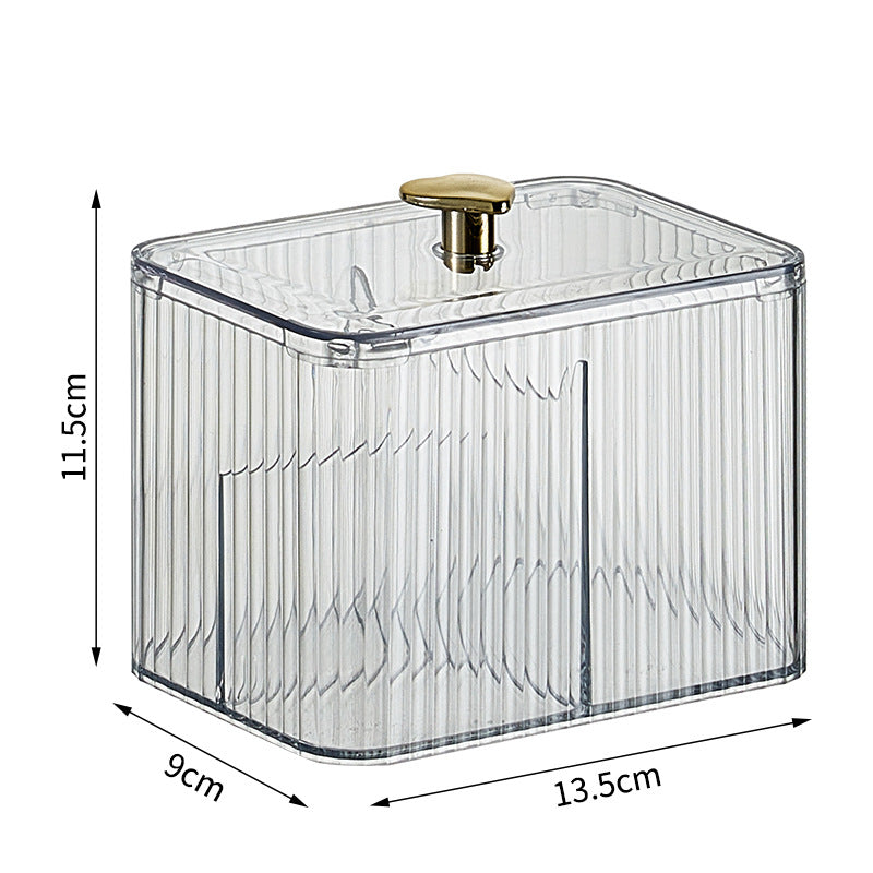 3-Compartment Clear Acrylic Earbud / Multipurpose Organizer