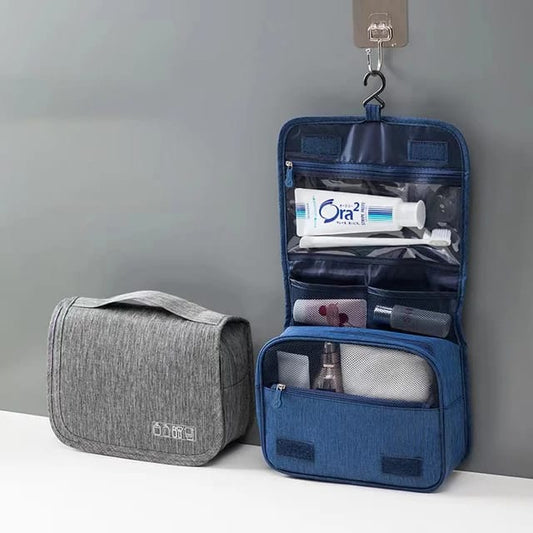 Portable Hanging Cosmetic & Toiletry Bag with Hooks