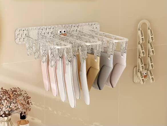 24-Clip Multifunction Wall Folding Cloth Hanger