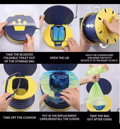 2-in-1 Children’s Folding Travel Toilet – Portable & Perfect for Potty Training!