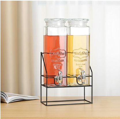 2-Pack Mason Jar Style Glass Beverage Dispenser Set