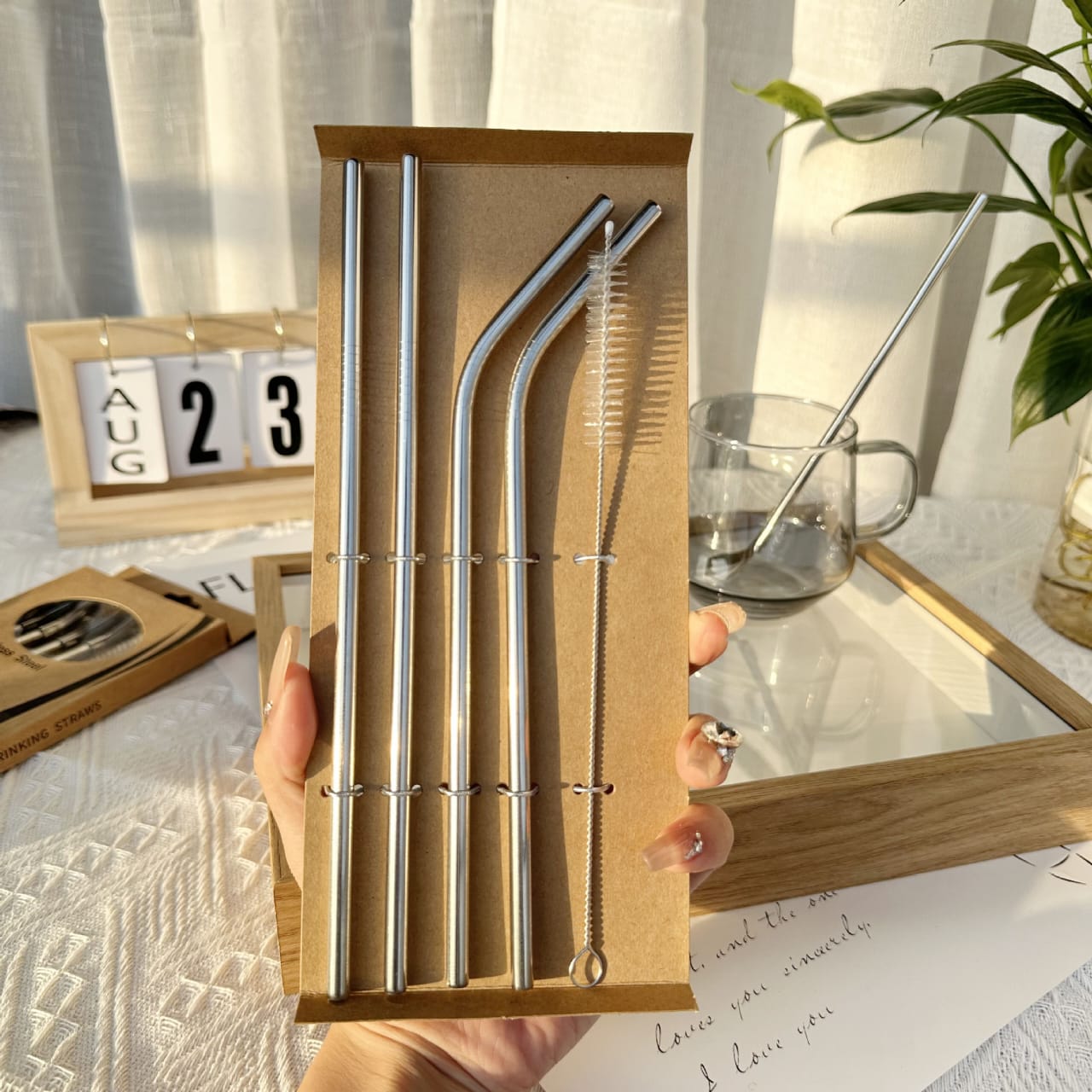 Reusable Stainless Steel Straw Set