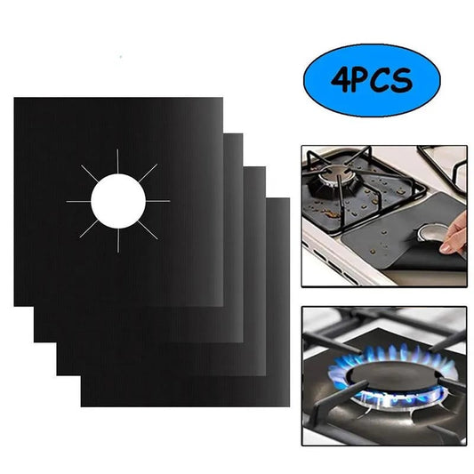 4pcs Set  Gas Stove Protector & Burner Liners