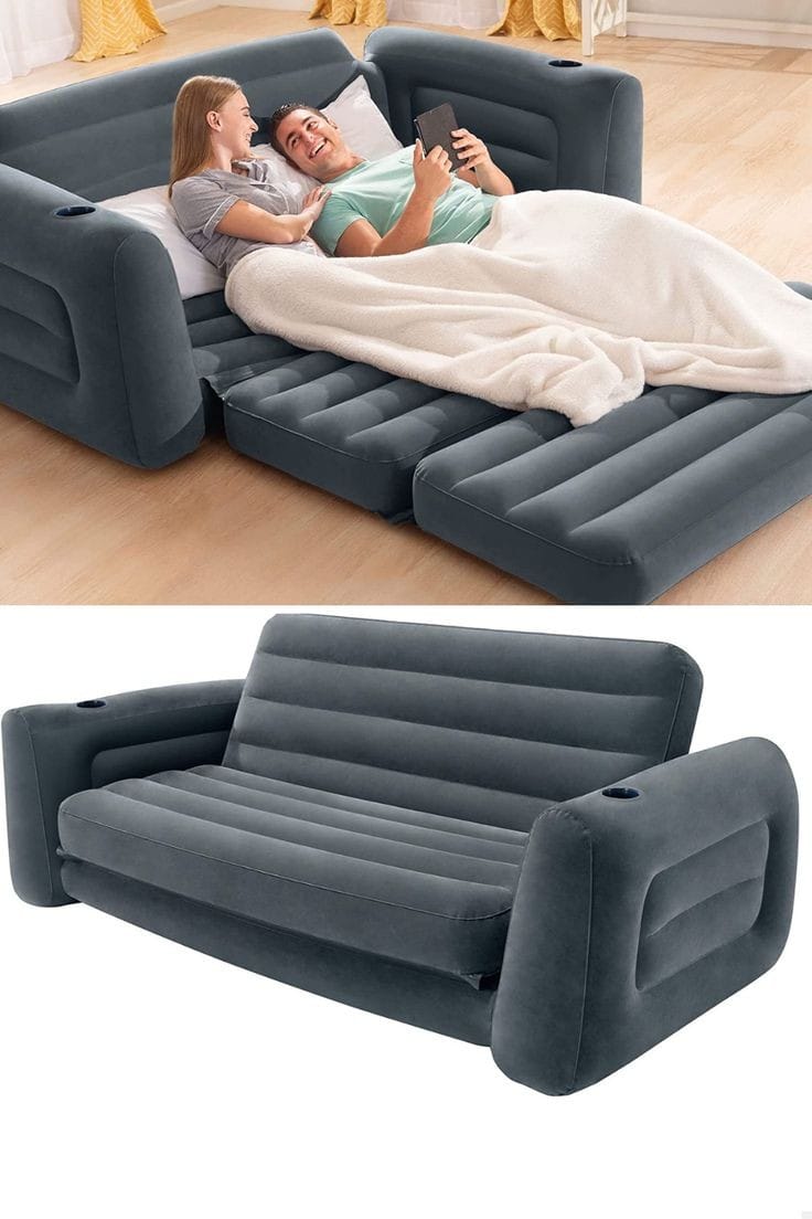 3-Seater Pull-Out Sofa Bed with Electric Air Pump