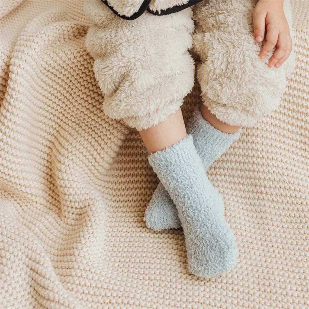 1 Pair Winter Coral Fleece Kids Socks – Anti-Slip