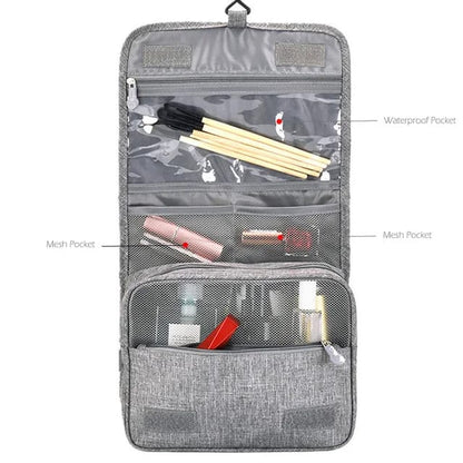 Portable Hanging Cosmetic & Toiletry Bag with Hooks