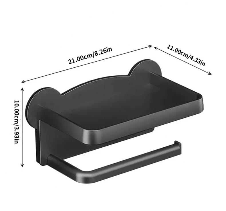 Punch-Free Wall Mounted Tissue & Storage Rack