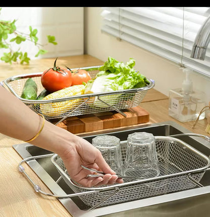 Stainless Steel Expandable Over-The-Sink Colander