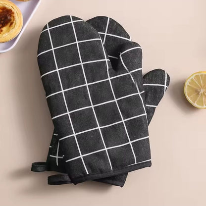 2pcs Cotton & Linen Oven Gloves