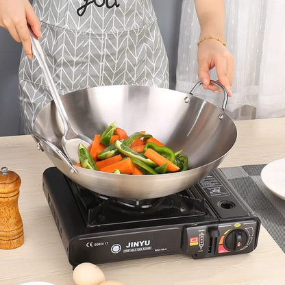 Thickened Heavy-Gauge Aluminum Wok Frying Pan