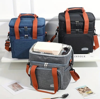 Double Compartment Insulated Lunch Bag