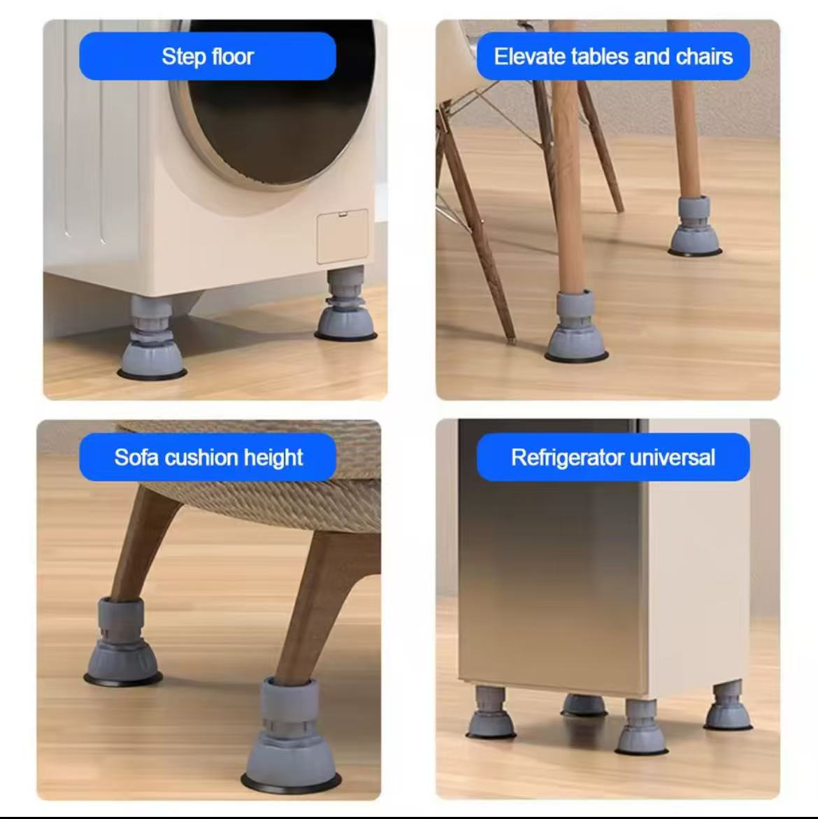 4pcs Adjustable Washer & Fridge Foot Pads