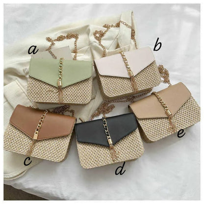 Chained Classy Woven Shoulder Bag