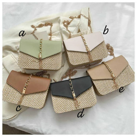 Chained Classy Woven Shoulder Bag