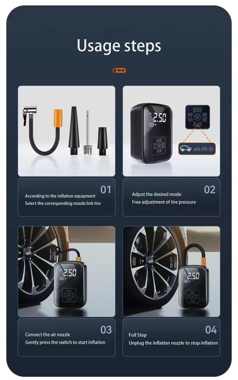 Portable Mini Electric Tire Inflator