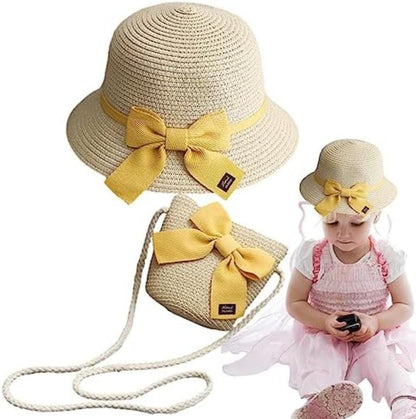 Girls Hat + Sling Bag Casual Wear Set