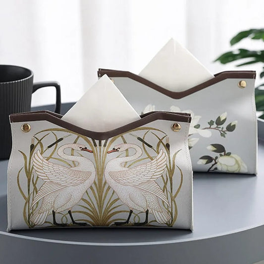 PU Leather Tissue Box Organizer