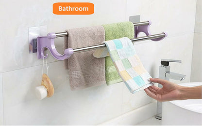 54cm Self-Adhesive Double Pole Towel Holder