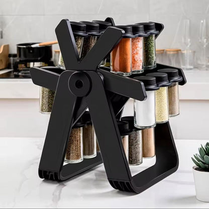Rotary Seasoning Rack with Jars