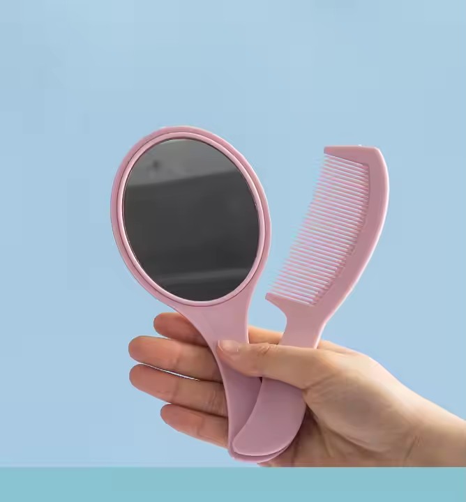 2-in-1 Hand Mirror & Comb Set